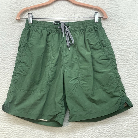 J Crew Shorts Mens Small Green Sustainable Kayak Swim Lined Drawstring Outdoor - Picture 1 of 11